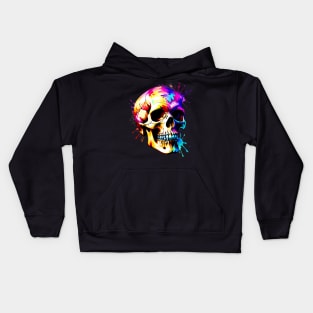 Colored Skull in Vibrant Vector Style Kids Hoodie